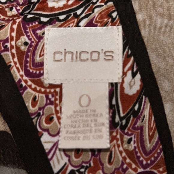Chico’s Animal/Paisley Top Size 0 - Picture 5 of 5